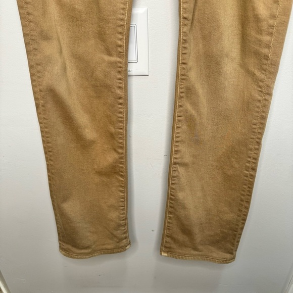 7 For All Mankind Slimmy Slim Straight Leg Tan Jeans Size 33 - Picture 15 of 16